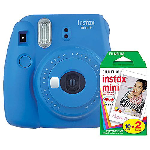 Taalkunde dichters Pygmalion Fujifilm Instax Mini 9 (Cobalt Blue) Instant Camera with Mini Film Twin  Pack - Walmart.com