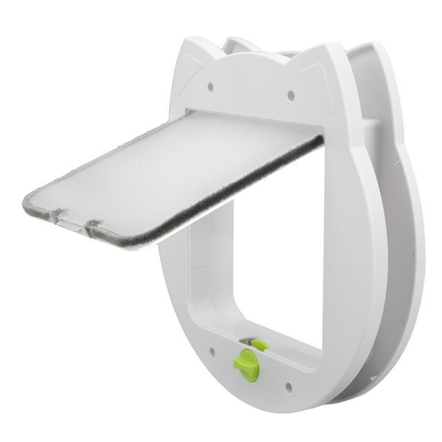 Porte pour Chat, Porte à Rabat pour Chat Verrouillable à 2 Voies pour Porte Intérieure Extérieure, Silencieuse et Résistante aux Intempéries, Portes pour Animaux de Compagnie pour Chats, Chatons, Chiots, pour Fenêtre et Mur, Installation Rapide