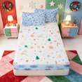 thumbnail image 4 of Manfei Cute Nutcracker Zipper Full Size Comforter Sets with Fitted Sheet and 2 Pillowcases,Western Xmas Festive Zipper Bedding Set,Xmas Reversible,4 Pieces, 4 of 7