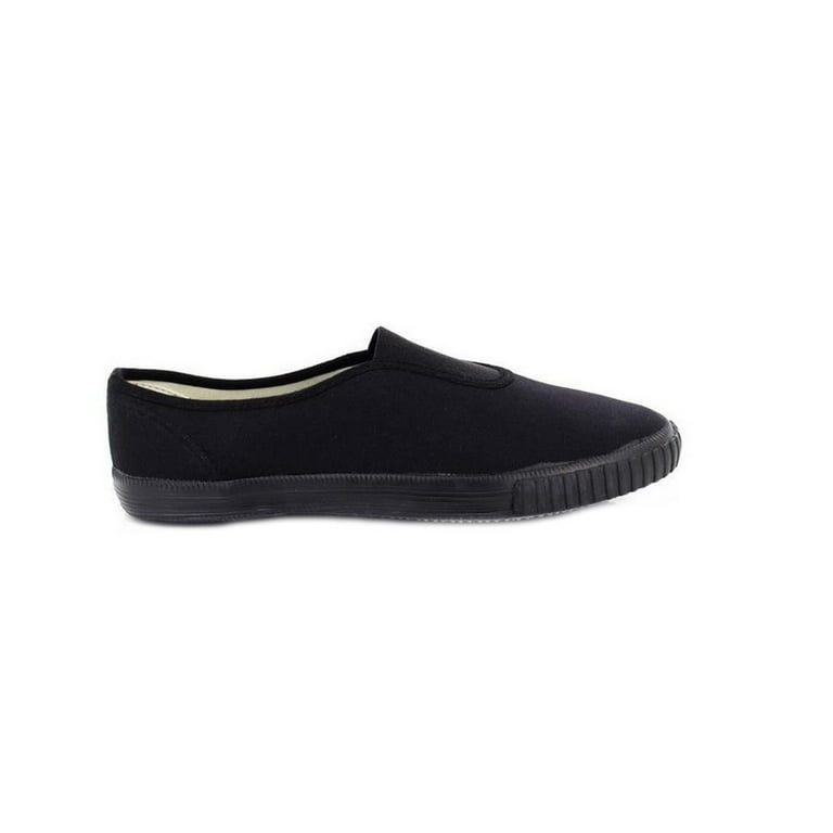 Dek Kids Junior Gusset Black Canvas Plimsolls