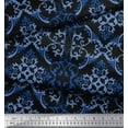 thumbnail image 2 of Soimoi Black Georgette Viscose Fabric Vector Design Damask Printed Fabric 1 Yard 44 Inch Wide, 2 of 3