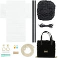 thumbnail image 6 of 18pcs DIY Knitting Crochet Bags Kit Hand-Knit Woven Bag Making Tool Cross Stitch Mesh Plastic Canvas Sheets Set Handmade Bag Purse Needlepoint Kit Crossbody Bag Crafting Material Beige, 6 of 8