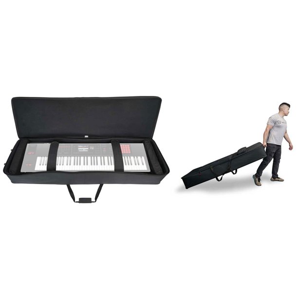 Rockville 76 Key Keyboard Case W Wheels Trolley Handle For Roland Fa 07 Walmart Com