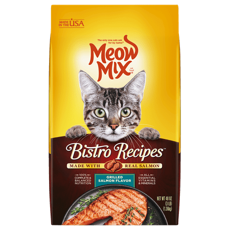 Mix Grill - Meow Mix Bistro Recipes Grilled Salmon Flavor Cat Food, 3-Pound