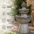 thumbnail image 4 of Teamson Home 3-Tier Zen Pedestal Outdoor Water Fountain with Pump, 4 of 11