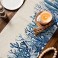 thumbnail image 3 of Summer Coastal Table Runner 72 Inches, Watercolor Ocean Coral Starfish Conch Beige Bed Runner Dresser Scarves Tabletop for Indoor Outdoor Parties/Ceremony/Banquet, 14" x 72", 3 of 9