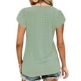 thumbnail image 7 of TEMOFON Women Tops Summer T-Shirts Short Sleeve Casual V Neck Tops Dressy Ruffle Sleeve Tunic Tops Cute Loose Ladies Blouses, 7 of 7
