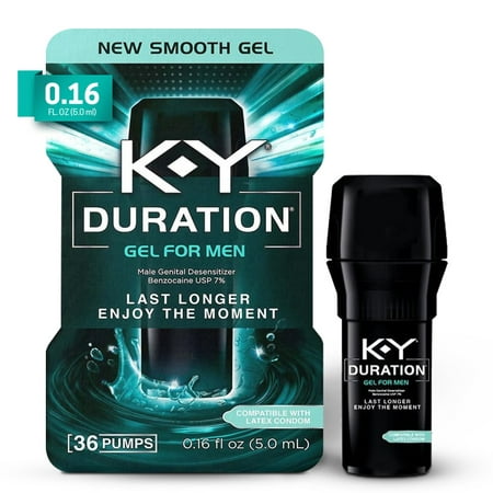 K-Y Duration Gel for Men, Condom-safe Male Genital Desensitizer, Last Longer - 36 pumps (0.16 fl