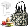 thumbnail image 4 of Pioneer Flower Drawstring Lunch Bag Women - Drawstring Lunch Bag Insulated for Work Office - Stain-Resistant Large Lunchbags for Women with Multi-Pockets, 4 of 6