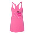 thumbnail image 2 of Wild Bobby, Never Give Up Fight Cancer, Breast Cancer Awareness, Women Tri-Blend Racerback Tank Top, Vintage Pink, Small, 2 of 4