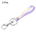 thumbnail image 3 of Uxcell Wrist Lanyard for Key Wristlet Strap Keychain Silver Keyring Purple, 3 of 5