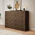 thumbnail image 5 of Modern 6-Drawer Wooden Dresser, Fluted Oak Chest of Drawers for Bedroom, Living Room, Hallway & Entryway, 5 of 8