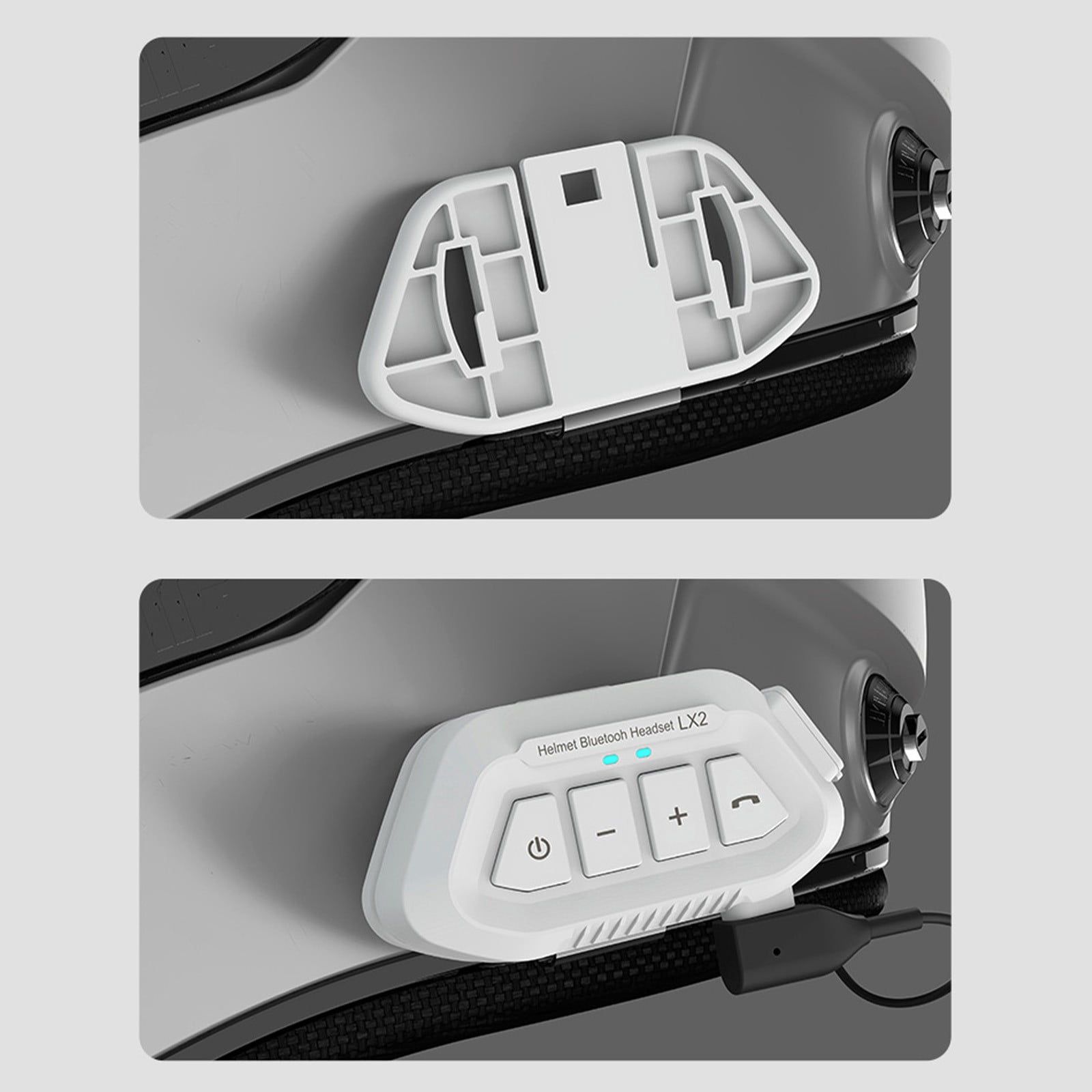 Giunmcul Motorcycle Helmet Bluetooth Headset Bluetooth 5.0 Wireless Intercom Speaker Noise Reduction Auto Answer Long Battery Life Type C Charging IPX6 1 Set