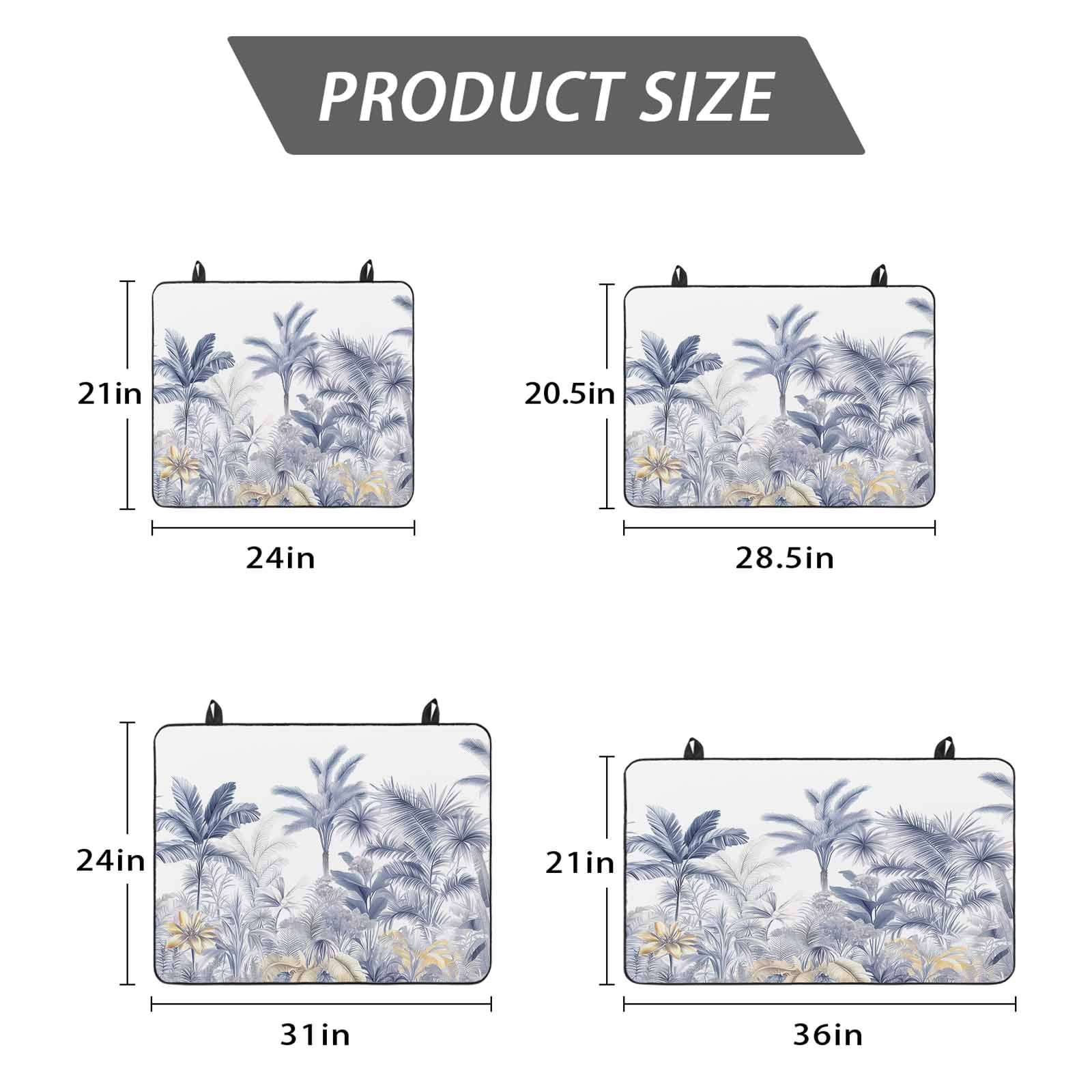 Blue Yellow Palm Tree Stove Top Cover for Electric Stove, Heat-proof & Non Slip Glass Top Stove Cover Protector, Summer Botanical Tropical Kitchen Flat Cooktop Rubber Mat 24x21 Inches