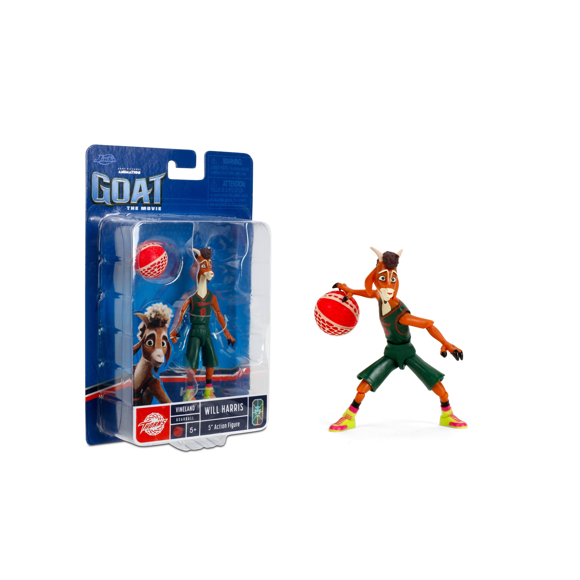 Jada GOAT The Movie Will Harris(Thorns Uniform Version) Action Figure – 5” Scale Collectible with Roarball Accessory 4.5” Figure by Jada Toys