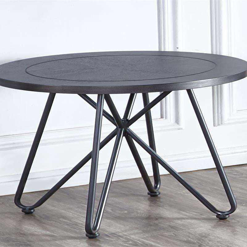 Steve Silver Derek Black Metal Base Round End Table