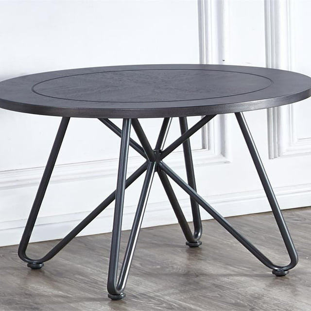 Steve Silver Derek Noir Base en Métal Table de Bout Rond