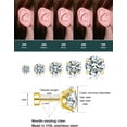 thumbnail image 5 of Papapt Cubic Zirconia Hypoallergenic Women's Earrings Men's Earrings Women's Earrings Cartilage Fashion Surgical Steel Screw Earrings 5 Pairs, Golden, 5 of 8