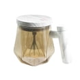 thumbnail image 2 of Taza mezcladora eléctrica, taza mezcladora automática de vidrio de alta velocidad a prueba de fugas de 400ml con tapa para cocina y dormitorio champán, 2 of 8