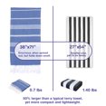 thumbnail image 3 of PADISHAHHOME Turkish Beach Towels, Pack of 4 | Oversized, Quick Dry, Sand Free | 100% Cotton, Large 38x71" Towels for Beach, Pool, Travel | Ultra-Soft, Compact, and Absorbent | Blue, 3 of 9