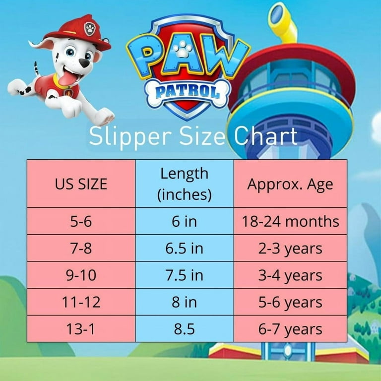 Paw patrol slippers outlet size 9