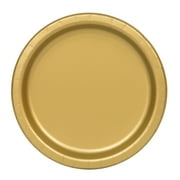 Way To Celebrate Paper Party Plates, Gold, 9in, 20ct