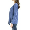 thumbnail image 5 of Olyvenn Stylish Women's Maternity Nursing Tops Solid Crew Neck Long Sleeve Tunic Blouse Casual Loose Fit Comfy Breastfeeding Blouse Blue 8, 5 of 6
