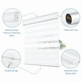 thumbnail image 4 of Keego Zebra Blinds Blackout Shades Dual Layer Roller Shades, White, 23W x 36H, 4 of 9