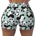 thumbnail image 2 of Balery Panda And Eucalyptus Pantalones cortos de entrenamiento estampados para mujer, sin costuras, ajustados, para gimnasio, yoga, correr, deportes, ejercicio activo, fitness.-X-Large, 2 of 8