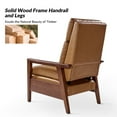 thumbnail image 3 of Manual Leather Recliner Chairs Push Back with Wooden Arms Set of 2 for Adults Living Room Camel, 3 of 9