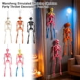 thumbnail image 2 of Halloween Skeleton Orange Pumpkin Head Hanging Prop for Indoor Outdoor Halloween Party Decor Home Yard Lawn Display, 2 of 6