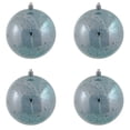 thumbnail image 5 of Vickerman 4.75" Christmas Ornament Ball, Baby Blue Shiny Mercury Finish, Shatterproof Plastic, Holiday Christmas Tree Decoration, 4 Pack, 5 of 6