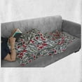 thumbnail image 6 of Retro Soft Flannel Fleece Throw Blanket, Colorful Boho Flowers Pattern Swirl Leaves Modern Floral Composition, Cozy Plush for Indoor and Outdoor Use, 50" x 70", Grey and Hot Pink, by Ambesonne, 6 of 6