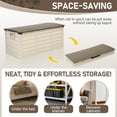 thumbnail image 5 of Ktaxon 75gal Outdoor Storage Deck Box Collapsible Garden Resin Deck Box Pre-installed,Space Saving & Easy Set Up - Brown, 5 of 11