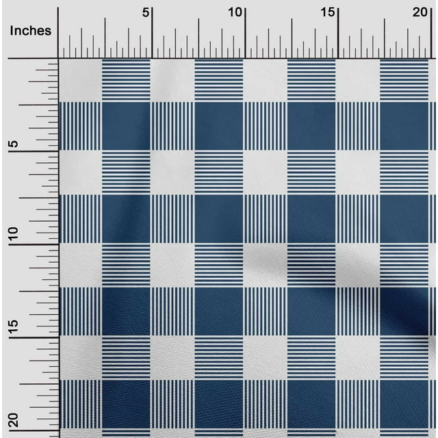 oneOone Polyester Lycra Dark Navy Blue Fabric Gingham Check Sewing Craft Projects Fabric Prints By Yard 56 Inches Wide