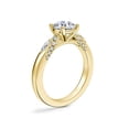 thumbnail image 3 of 0.70 T.C.W Round Shape Natural Diamond Latest Design Solitaire with Accents Wedding Ring for Women Solid 18K Yellow Gold Size 8, 3 of 8