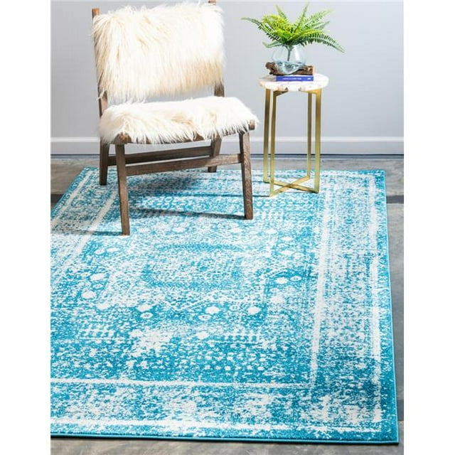 Unique Loom 3142332 4 x 6 Pi. Cavalli Rosso Tapis Rectangulaire&44; Bleu
