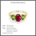 thumbnail image 4 of Gem Stone King 2.64 Ct Oval Red Ruby Green Peridot 10K Yellow Gold Ring (Size 7), 4 of 4