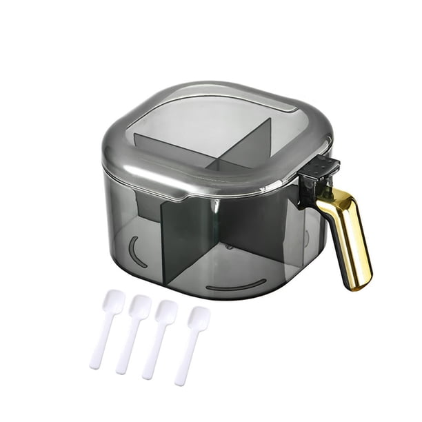 Caja de condimentos, botes para condimentos, botes para especias con tapa transparente para el hogar Negro