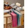 thumbnail image 6 of Ldtrchee Pink Teal Blue Table Runner 36 Inches, Modern Contemporary Oil Painting Bed Runner Dresser Scarves Tabletop for Indoor Outdoor Parties/Ceremony/Banquet, 13"x 36", 6 of 8
