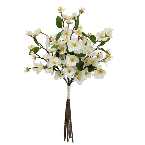 Mainstays 17in Indoor Artificial Peach Blossom Bundle, Peach Color, Artificial Flower, Blossom Flower.