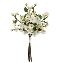 Mainstays 17in Indoor Artificial Peach Blossom Bundle, Peach Color, Artificial Flower, Blossom Flower.