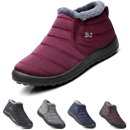 

Unisex Snow Boots Men and Women s Winter Ankle Boots Ladies Waterproof Slip On Warm Fur Lined Booties Thickening Shoes Outdoor Bootie