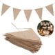 thumbnail image 1 of JTWEEN 10 Metros 48 Banderas de Banderines Hessianas Banderas de Banderines de Boda Vintage Tela Rústica Serpentina Bandera de Arpillera para Boda Party Birthday 18x18x13cm (Lino), 1 of 6