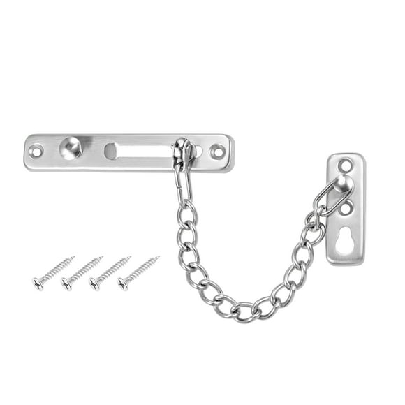 Uxcell Chain Door Guard Lock Security Latch Lock with Spring Anti-Theft Press Lock, Silver Tone