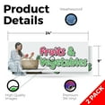 thumbnail image 2 of Fruits and Vegetables Vinyl Decal 2 Pack of 24 Inch x 9 Inch Weatherproof Heavy-Duty Adhesive Backing | Fresh Produce, Local Farms, Seasonal Offers | Made in USA, 2 of 6