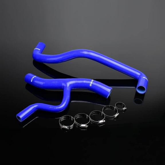PIT66 Silicone Coolant Radiator Hose Kit Blue with Clamps, Fit for Ford Mustang GT 4.6L V8 1996-2004