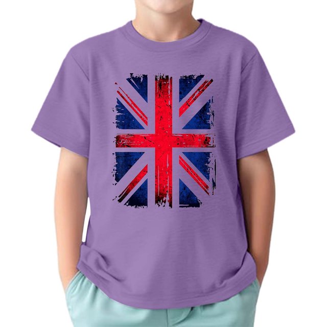 T-shirt pour Garçons Bébé Été Col Rond Manches Courtes Imprimés Drapeaux Chemises Sport Quotidien Taille 1-2T