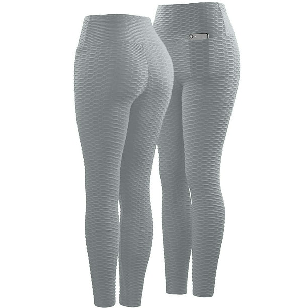 TOWED22 Women Yoga Pants Workout Running Leggings(Grey,L) 