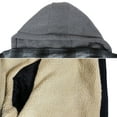 thumbnail image 2 of Men's Heavyweight Flannel Zip Up Fleece Lined Plaid Sherpa Hoodie Jacket (#707 Black, 4XL), 2 of 2